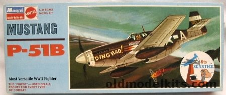 Monogram 1/48 P-51B Mustang - Malcolm or Regular Canopy Blue Box Issue, 6806 plastic model kit